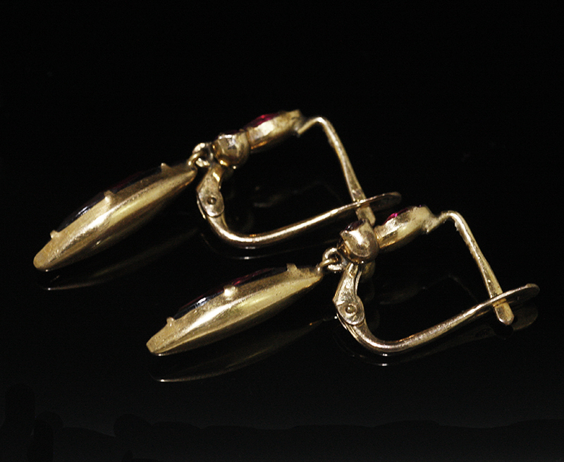 アンティーク　ペルピニャンガーネット　ピアス　ドルムーズピアス フランス アンティーク ペルピニャンガーネット ドルムーズピアス 18金